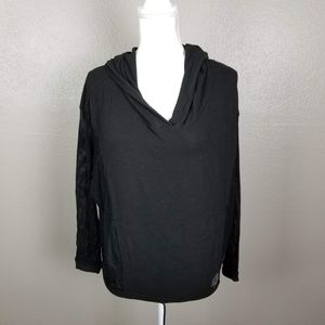 NUX French Terry Black Hoodie Mesh Sleeves & Sides